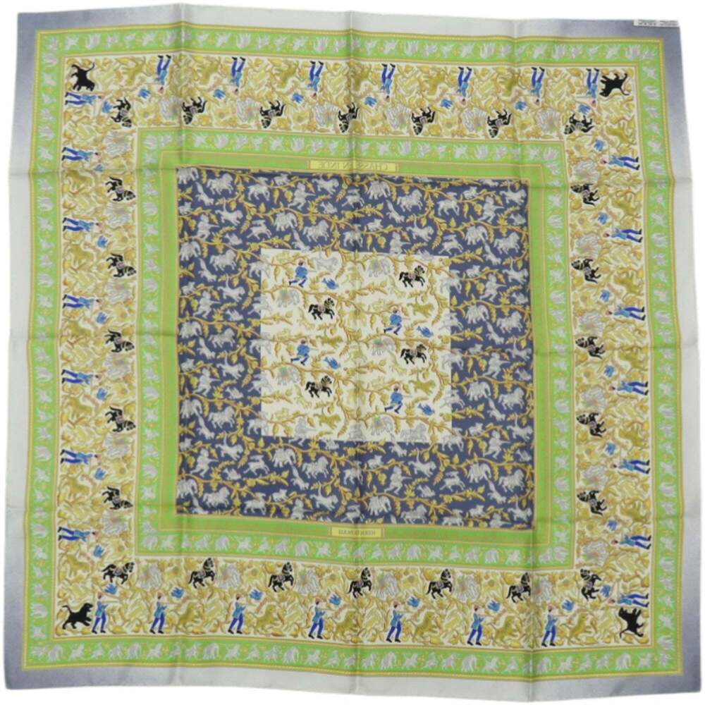 HERMES Authentic Green Silk Scarf - Picture 3 of 4